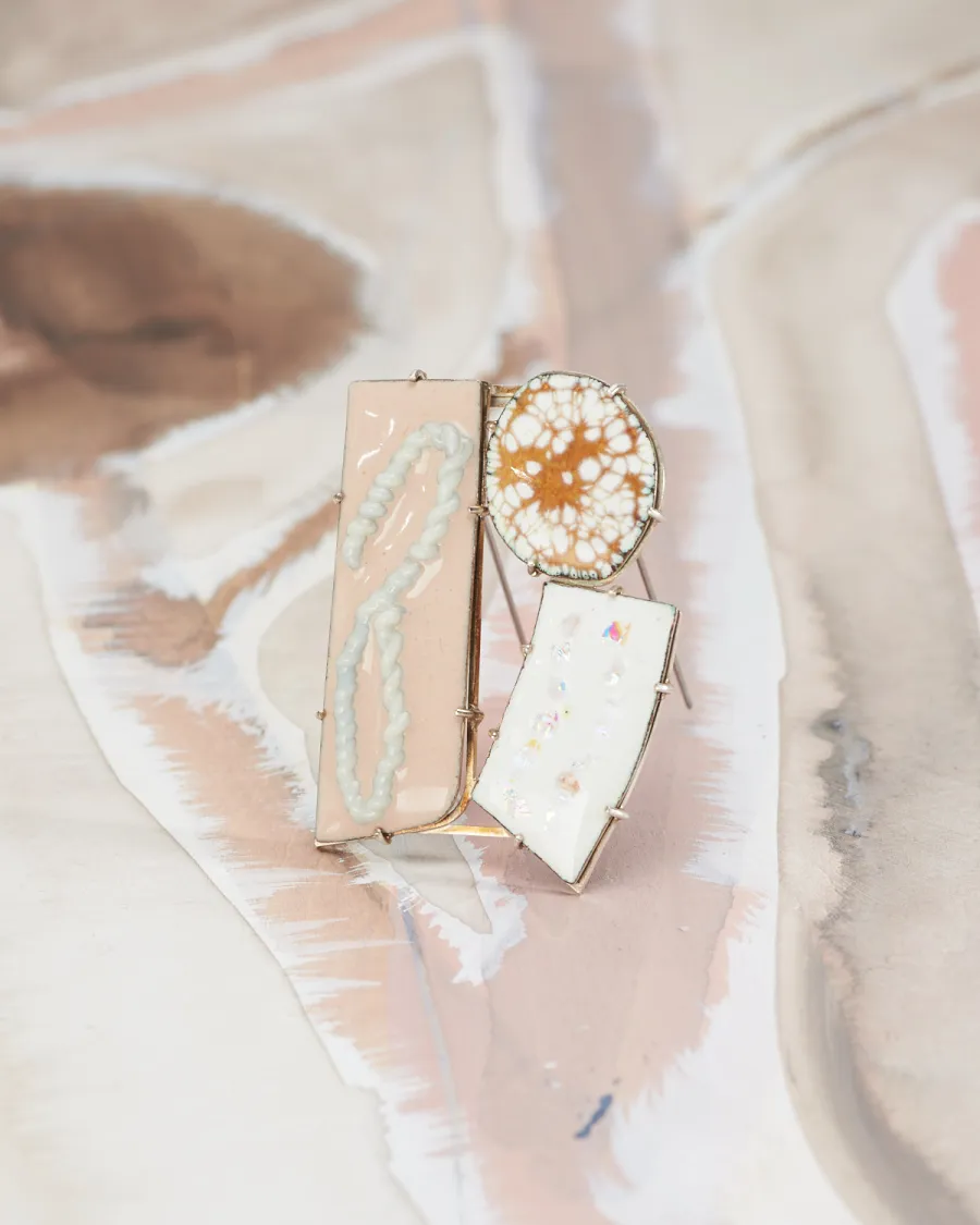 ECHO brooch, enamel, blended colors (detail)