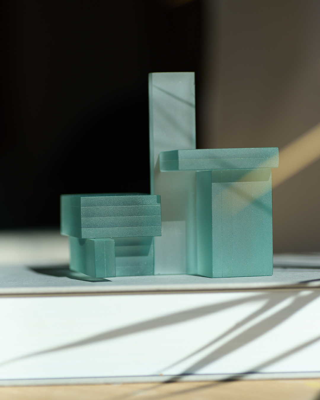 WRIGHT オブジェ｜フロートガラス｜マット研磨の表面（ディテール）