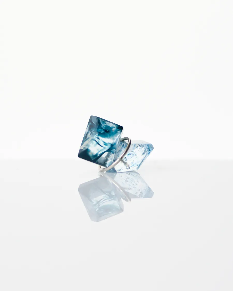Material : p&acirc;te de verre glass, Silver 950<br>Size :