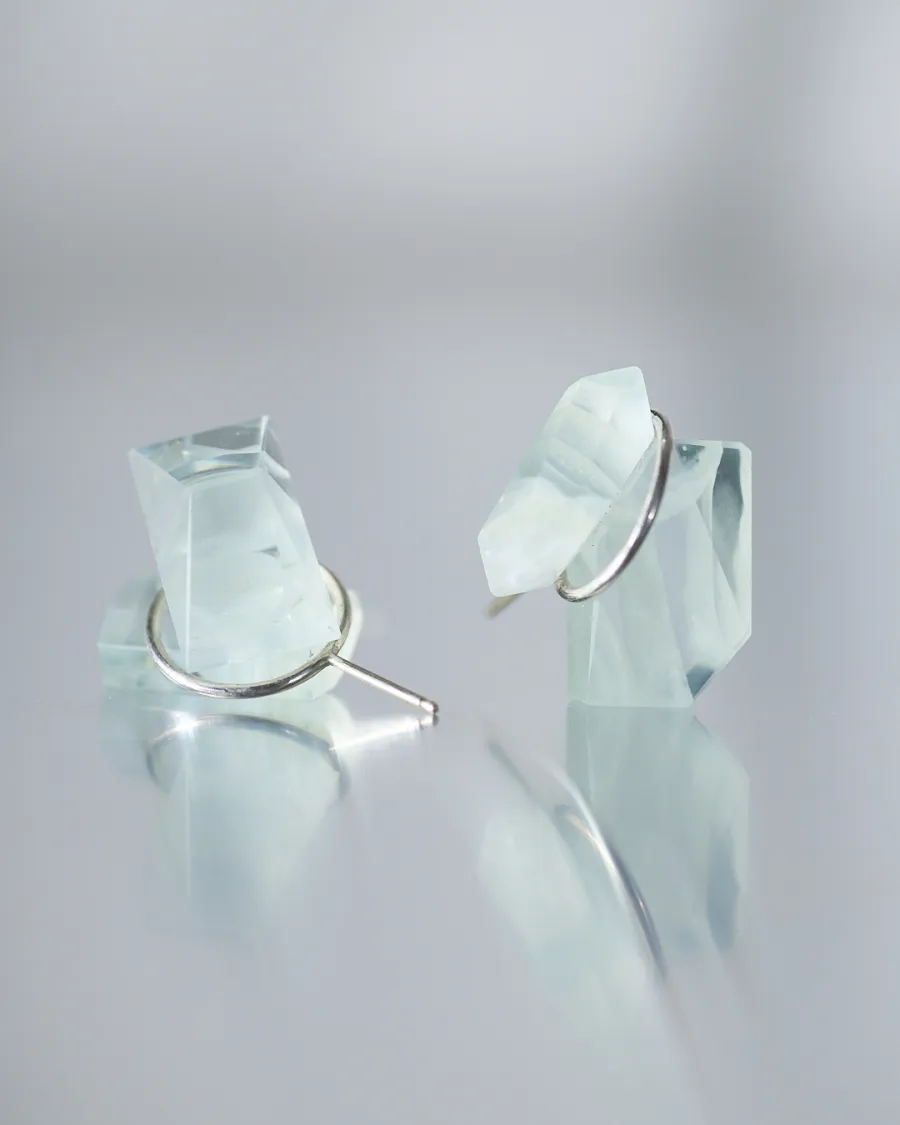 Material : p&acirc;te de verre glass, Silver 950<br>Size :